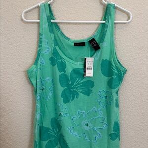 Green Floral Tank Top New York & Company Women’s Large New